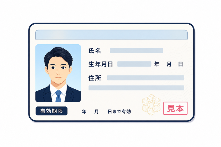 顔写真付き本人確認書類のイメージ(見本)